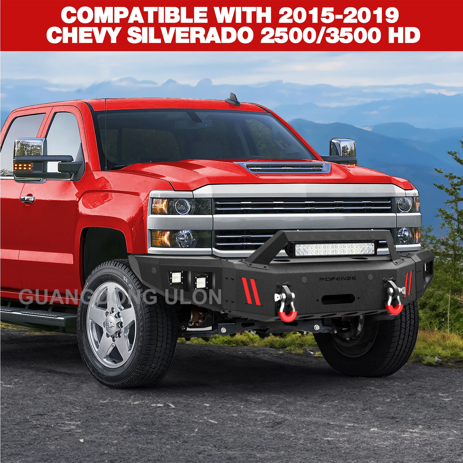 Front Winch Bumper For 20152019 Chevy Silverado 2500 3500 Textured