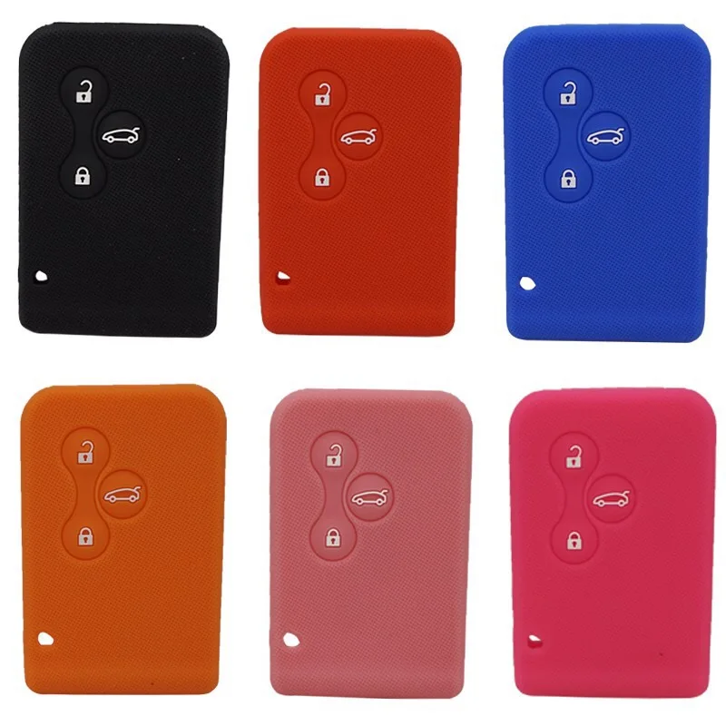 Silicone Rubber Car Key Case Card Cover for Renault Clio Megane Grand Scenic 3 Button Car Key Cover Case Shell
