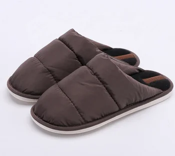 Custom Puff Slippers Warm down cloth anti-slip wear-resistant slippers shoes indoor winter home slippers for women