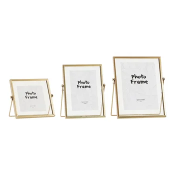 Metal Gold Photo Frames Modern Concise 4in 6in 7in Photos Use Glass Cover Frames Metal Art Picture Photo Frames