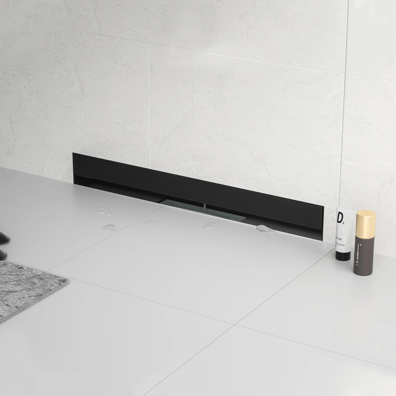 Unique Design Tile Insert Drain Cover Hidden Wall Drain Bathroom Floor Drain Shower with Anti-Odor Siphon