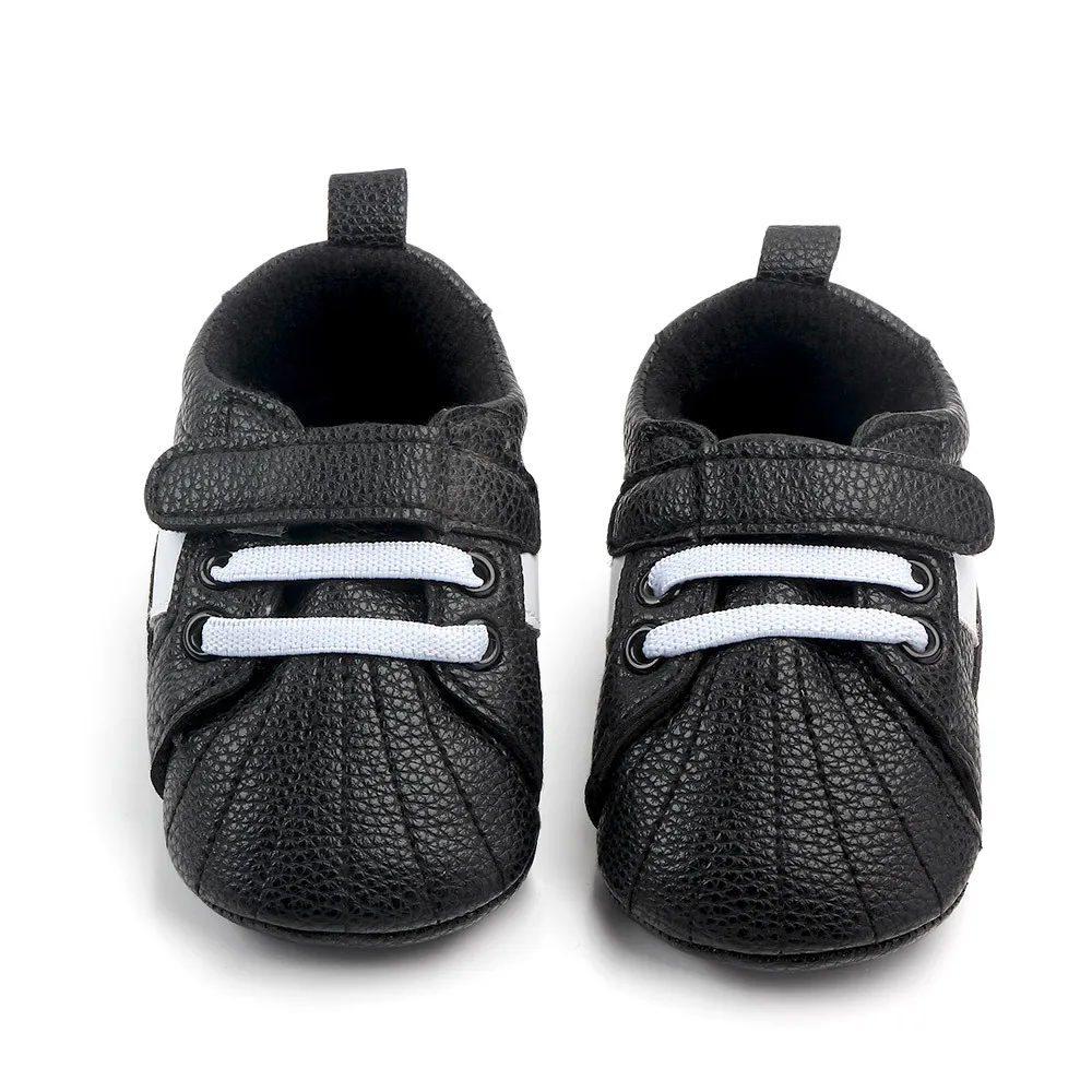 Baby Shoes Pu Leather Sneaker Striped Toddler First-Walkers Anti-Slip Soft-Sole New Casual Infant Shoes factory