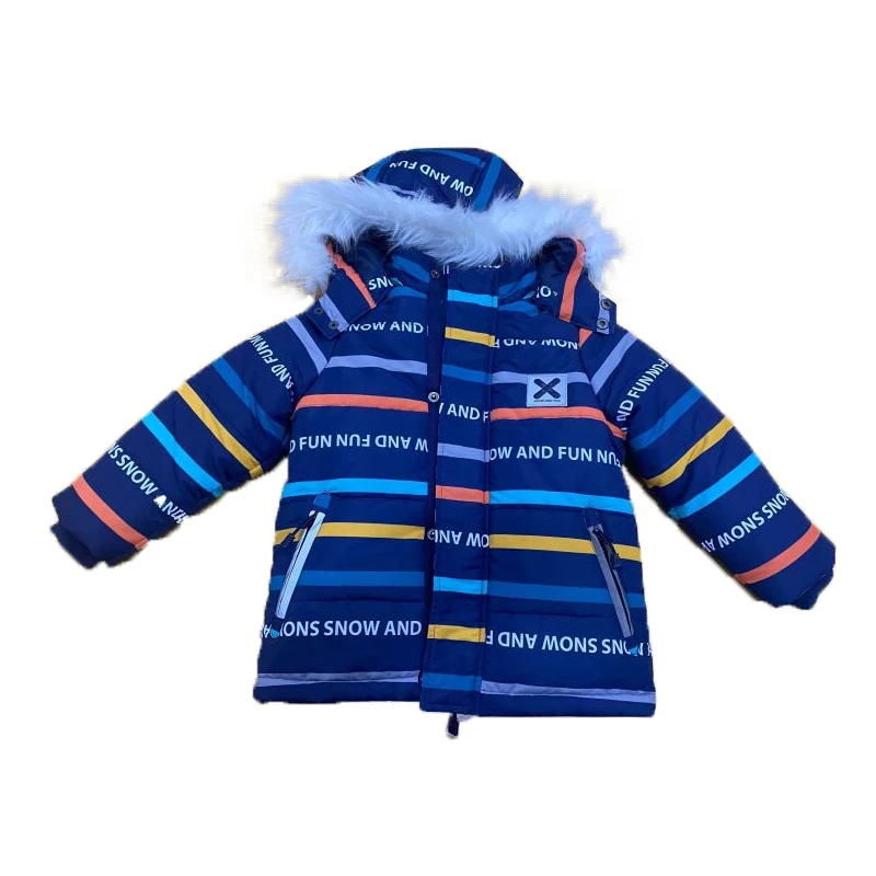 
 Высококачественная водонепроницаемая ветрозащитная детская зимняя куртка с двусторонней подкладкой для мальчиков  