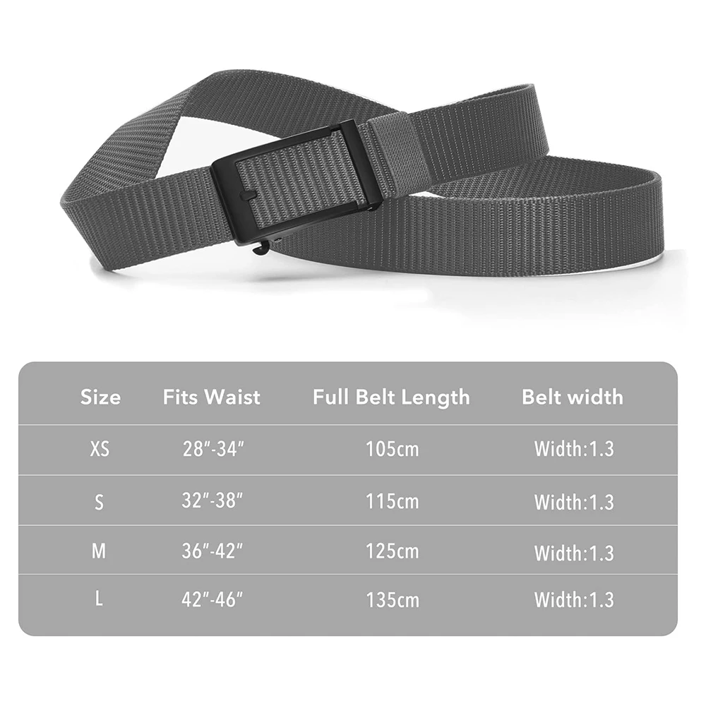 Wholesale Durable Ratchet Belts Nylon Web Belts Casual with Automatic Buckle Adjustable Golf Tactical Nylon Belt