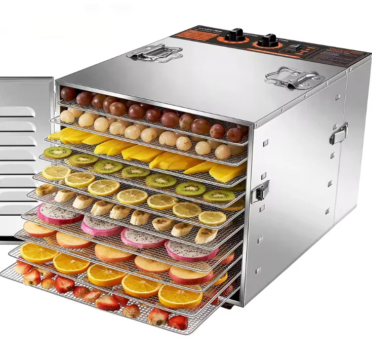10 Trays Home Small Scale Portable Metal Food Dryer Fruits Dehydrator Paste Noodles Drying Machine