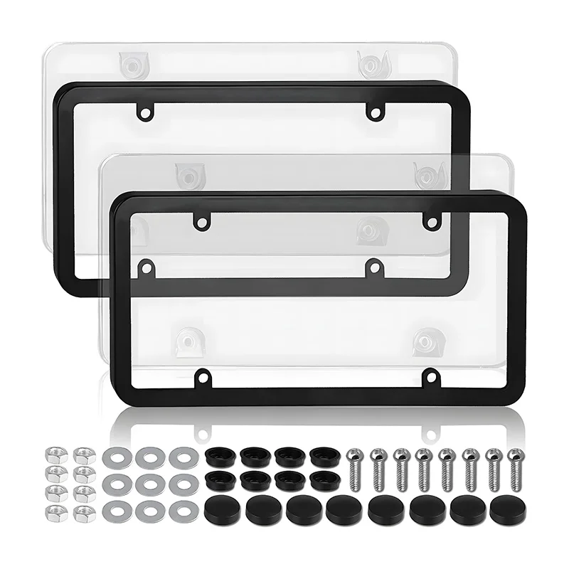 License Plate Frame Usa Logo Custom Bracket Quick Release Us Transparent Number Plastic License Plate Frame With Cover