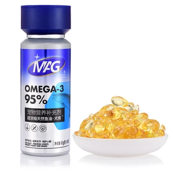 MAG [IFOS Certification] Salmon Flavored Fish Oil EPA DHA Softgel Natural Pet Supplement for Cat and Dog Health Care