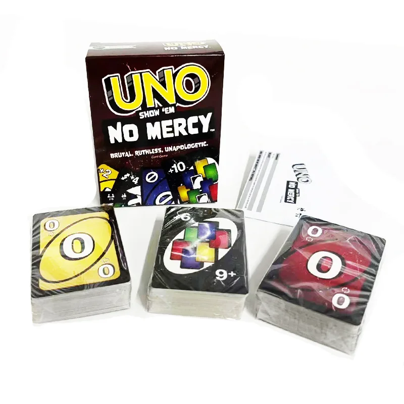 168pcs Classic Unos No Mercy Skip Bo Flip Plus Poker Thickened Paper