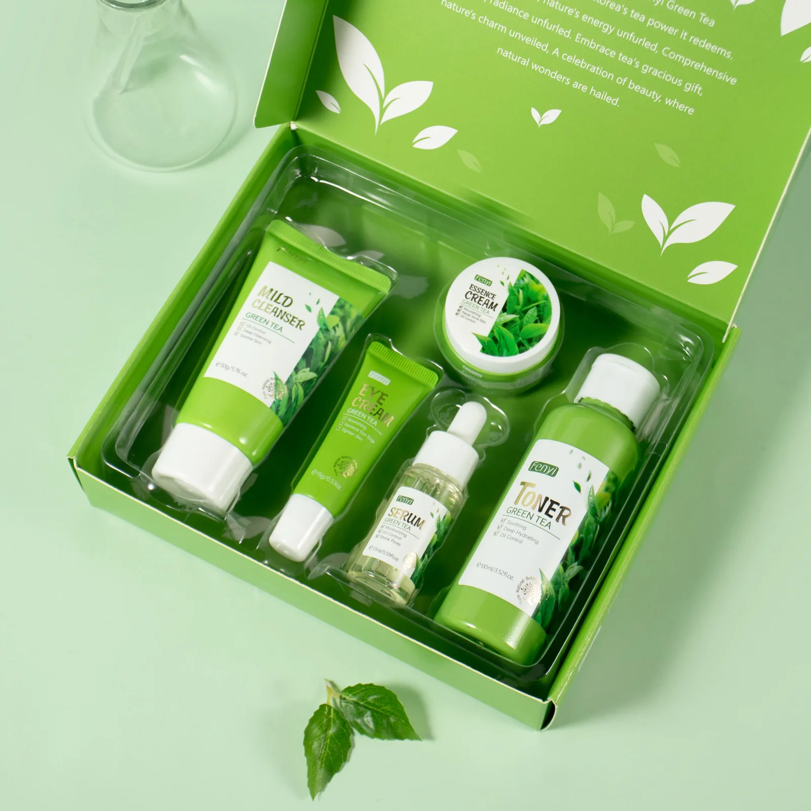 NEW Cosmetics Skin Care Kit Products Anti Aging Brightening Green