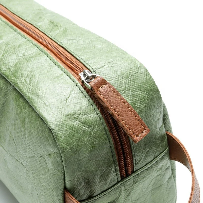 product-750-750 Wholesale Custom ECO Friendly Tyvek With Leather Handle Wash Storage Bag Makeup Cosmetic Bags