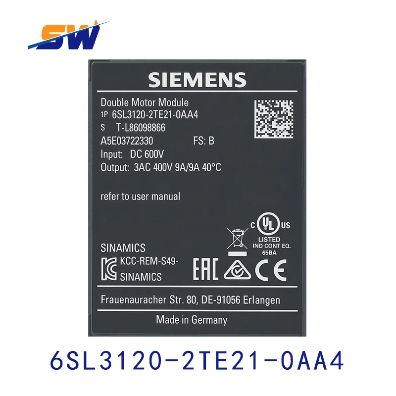 SIEMENS 6SL3120-2TE21-0AA4 6SL3 120-2TE21-0AA4 SINAMICS S120 Double Motor Module EUR 738,75