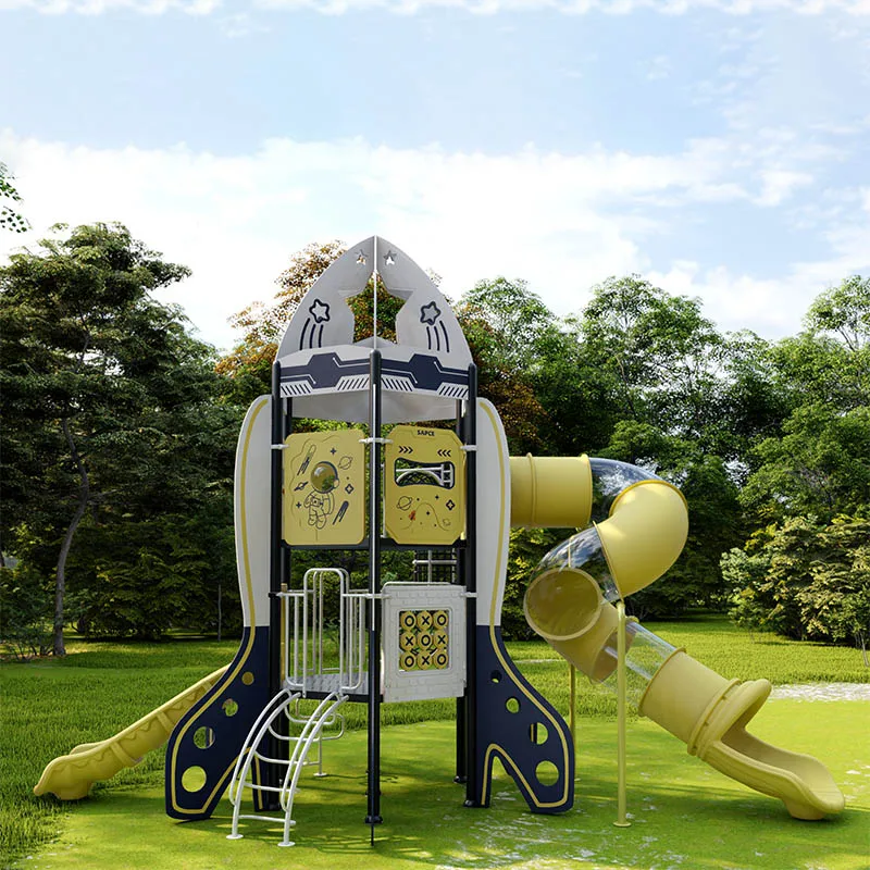 Feelkids ALT-24001ST Children's Outdoor Playground Plastic Slide Galvanized Steel Frame 800kg Capacity for 5-Person Use Resorts factory