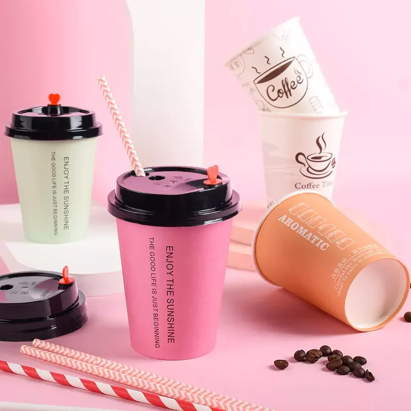 Eco-friendly Disposable Paper Cups PrintedSingle Wall Paper Coffee With Logo Nescafe Paper Cup