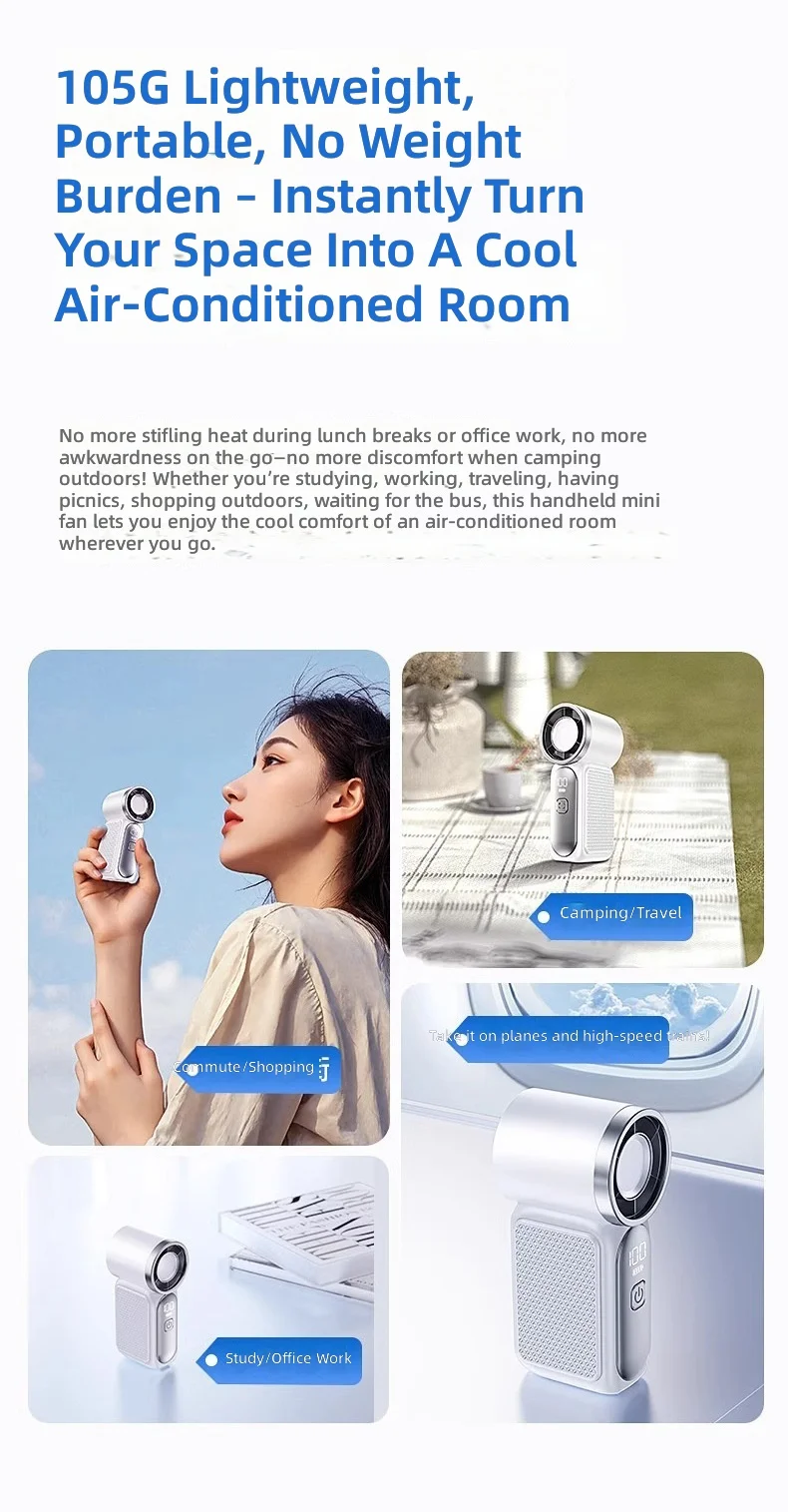 Mini Handheld Fan, USB, Portable, ABS, Plastic - detail 16