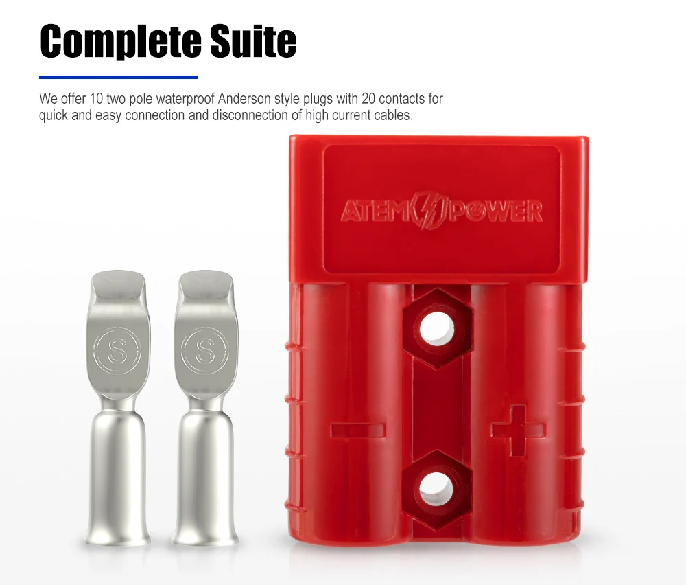 Atem Power Red Plug Used To Battery 2pin 50a Forklift Battery Connector