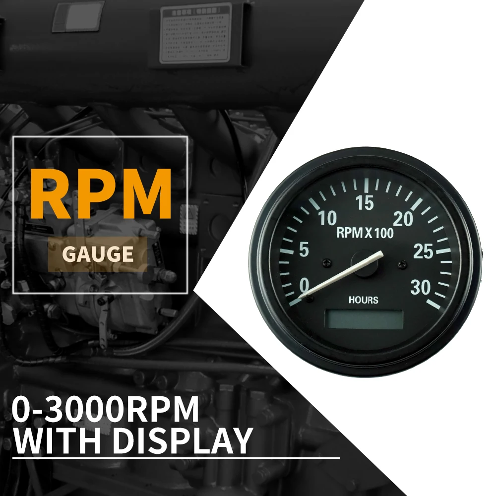 Diesel Engine Tachometer 3049555 Tacho Hour Gauge Speed Stopwatch