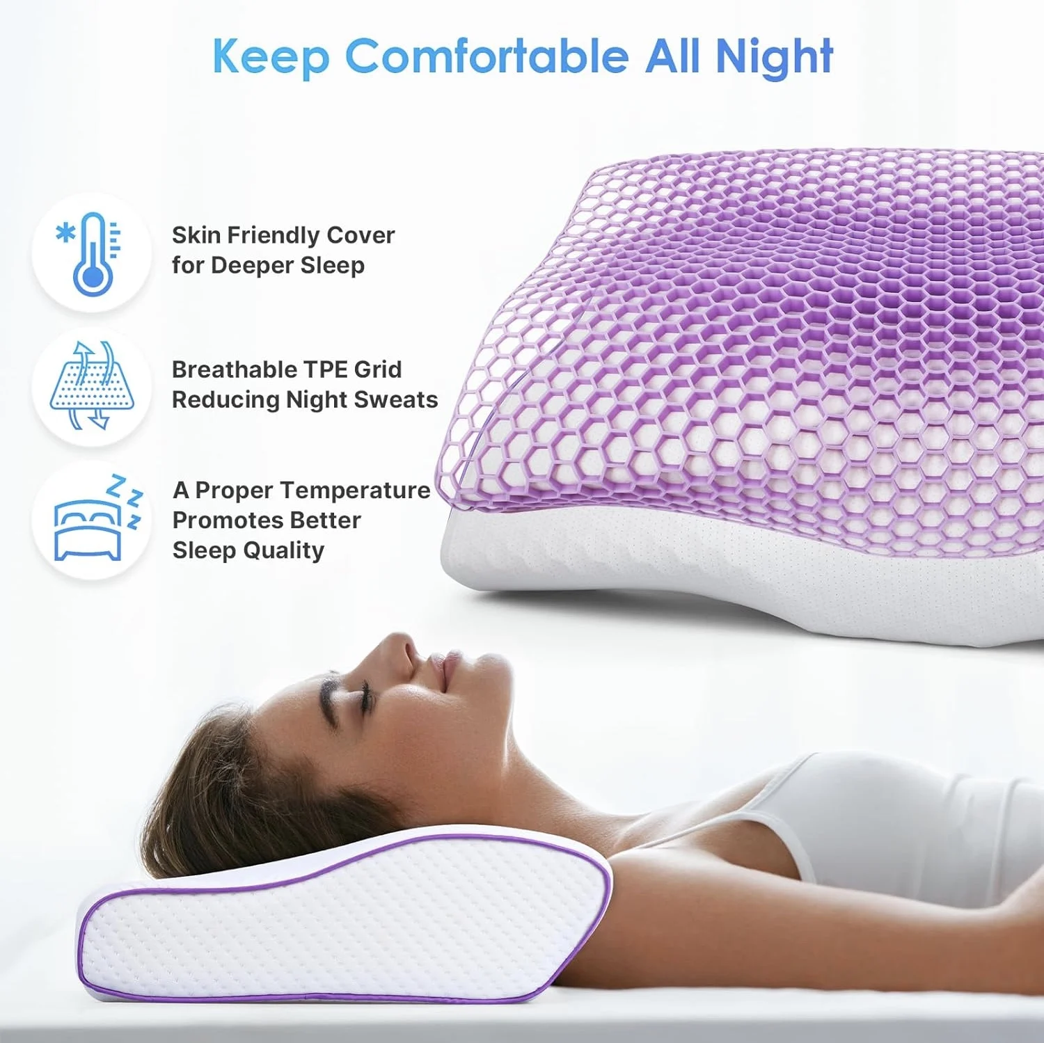 Cooling Tpe Shaped Cervical Memory Foam Pillow Buy Memory