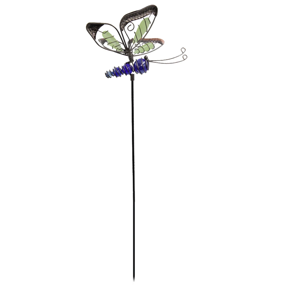 Butterfly purple glass eyeballs glow in dark metal connected butterfly metal  stakes for outdoor lawn   Purple