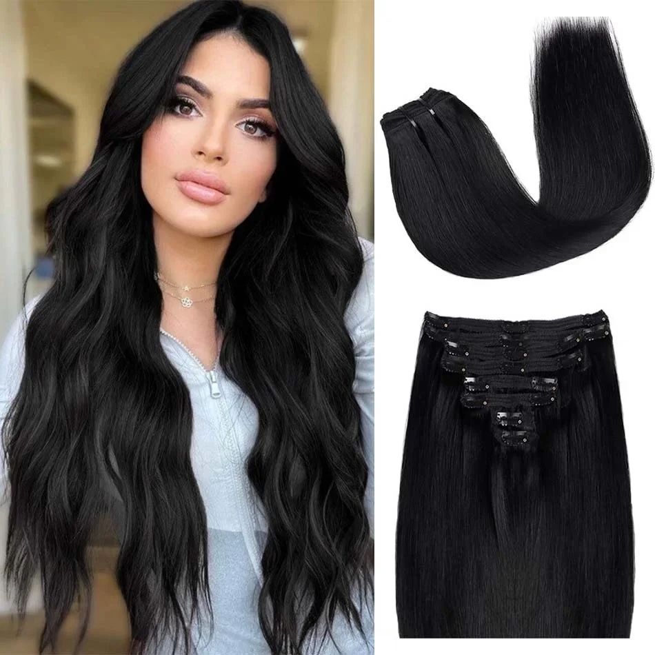 Extensões de cabelo humano liso remy brasileiro com clipe_voghion.com