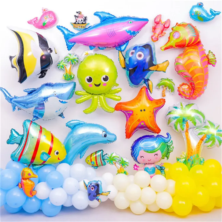 Ocean Theme Balloon Kit Cartoon Shark/Fish Under Sea Animals