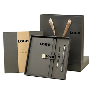 Customized Luxury A5 B5 Leather Diary Notebook Journal with Hardcover Binding for Business Promotions and Pen Gift Sets