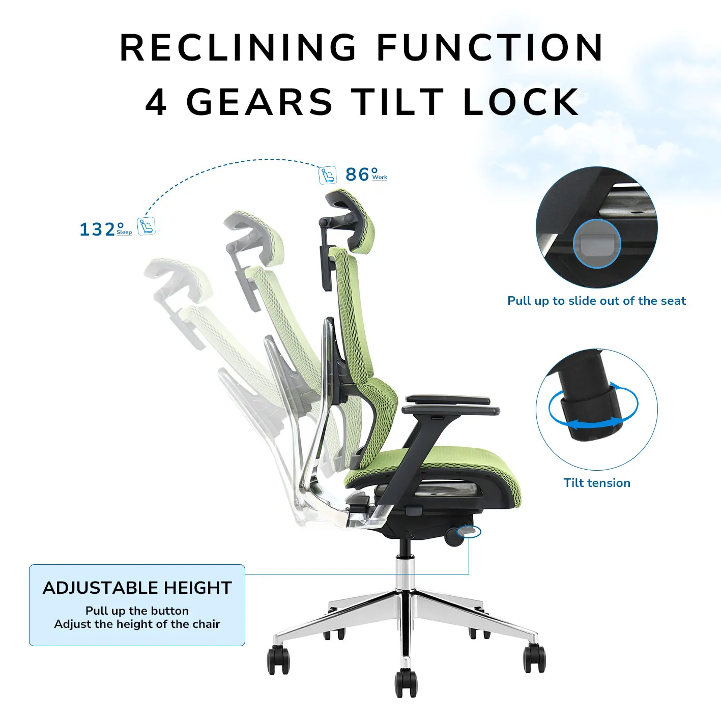 X6 Highly Adjustable Executive Chair Mesh Office Chair Ergonomic Mesh Elite Design Metal Aluminum Swivel Office Chair