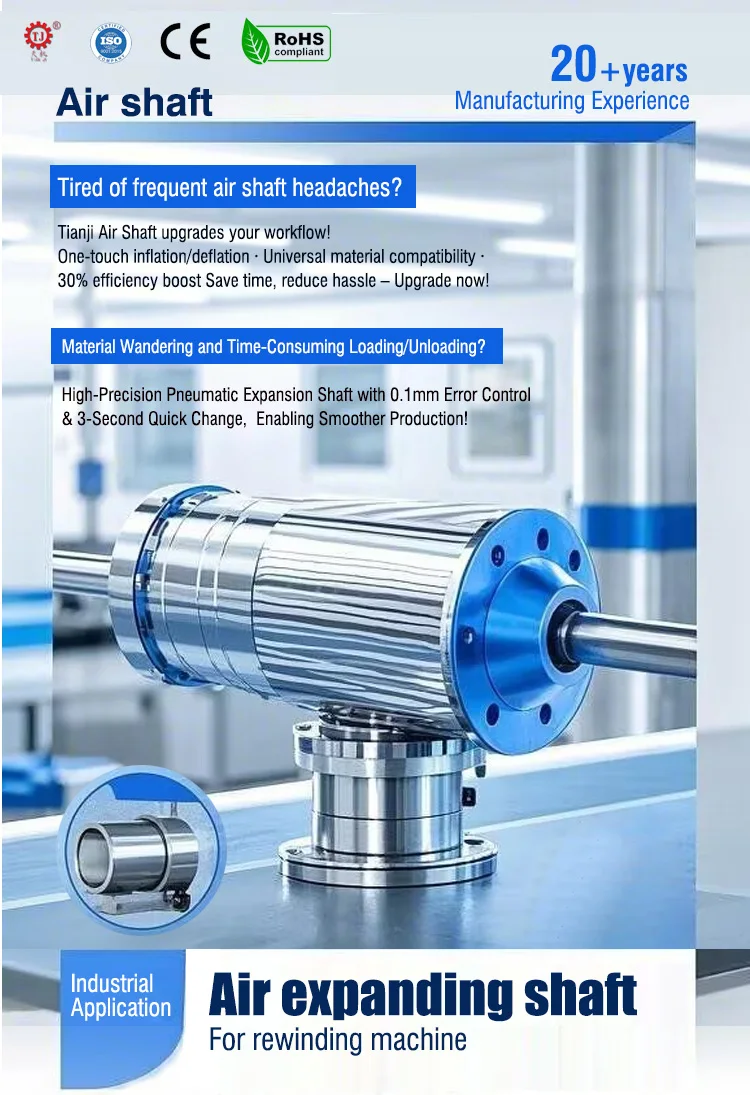 Air Shaft Gas Fill Type Friction Paper Roller Expanding Shaft Steel China OEM details