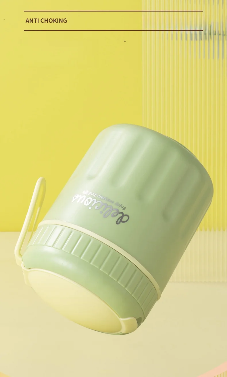 Wholesale Portable  Korean Design Warm Food Container 304 Stainless Steel Insulated Breakfast Cup with Plastic Spoon_17
