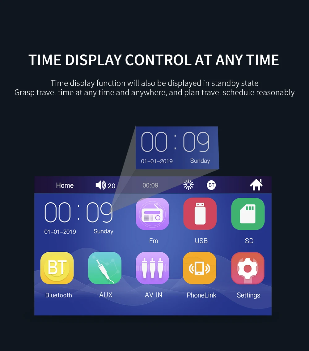 Bestree auto electronics hot sale 7 inch double din car stereo with BT AUX head unit car 2 din car radio