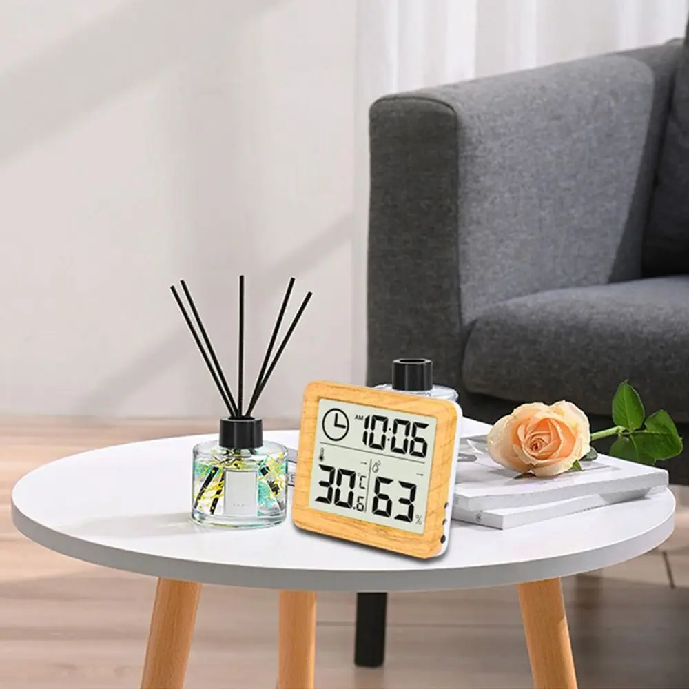 Multifunction Thermometer Clock Sensor Humidity Meter Indoor Hygrometer Gauge Weather Station LCD Digital Room Clock