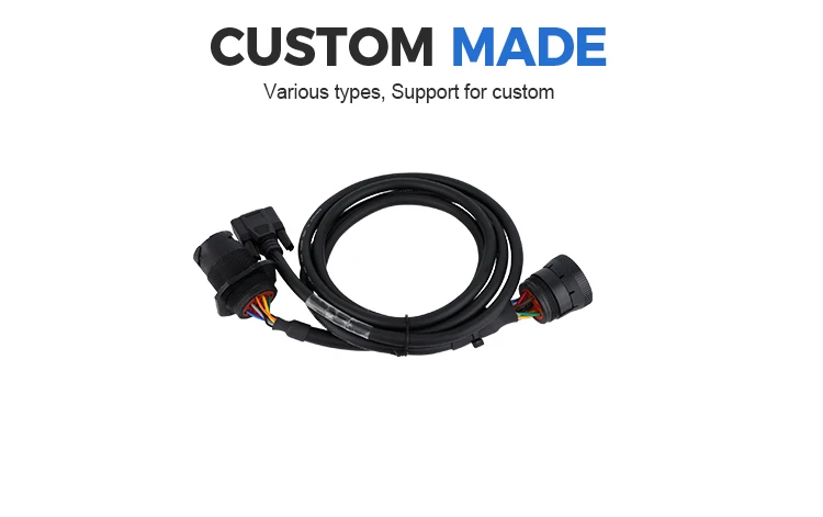 product custom black j1939 9pin connector to dp15 connector y cable-4