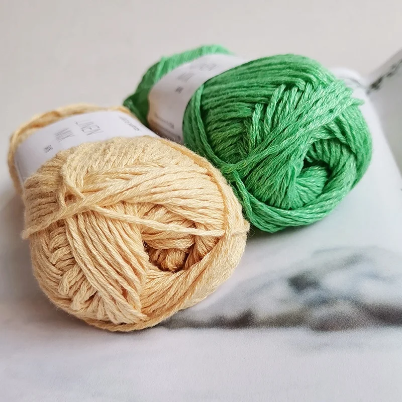 Linen Mix Lotus Yarns Wholesale 120m/50g Linen Cotton Natural Fiber Blended Hand Knitting Yarn for Summer Knitting Top