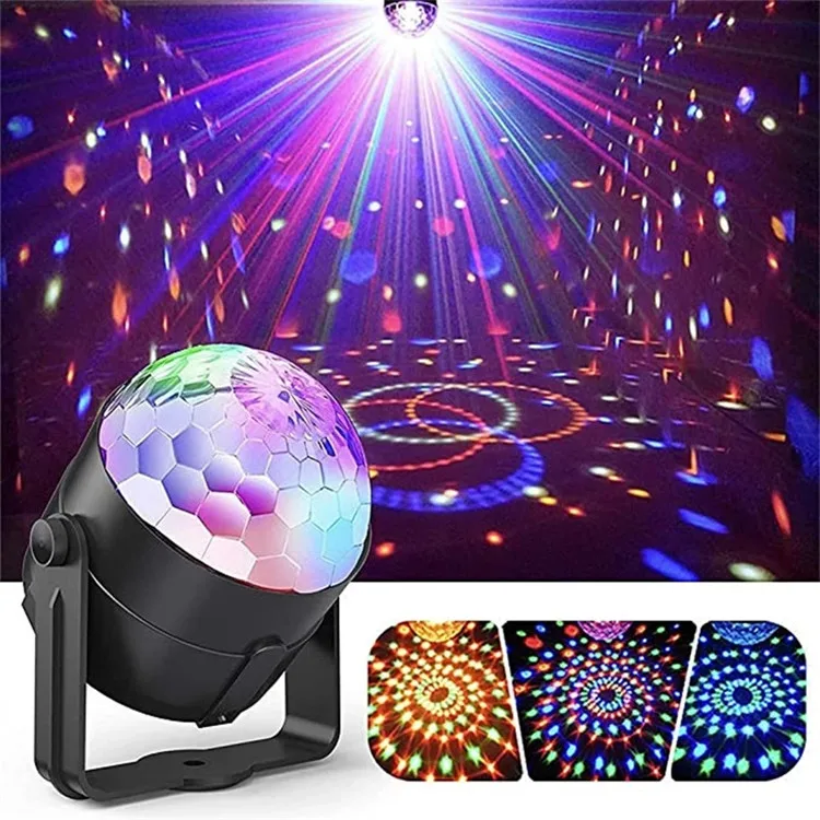 Colorful Rotating Magic Ball Light With Socket Mini Led Disco Stage Lamp Home Room Wedding Birthday Dance Party Bar