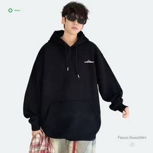 Christmas Teen Boys Solid Winter Fleece-Lined Hooded Cozy Fleece Sweatshirt Cotton Polyester Blend Warm Pullover