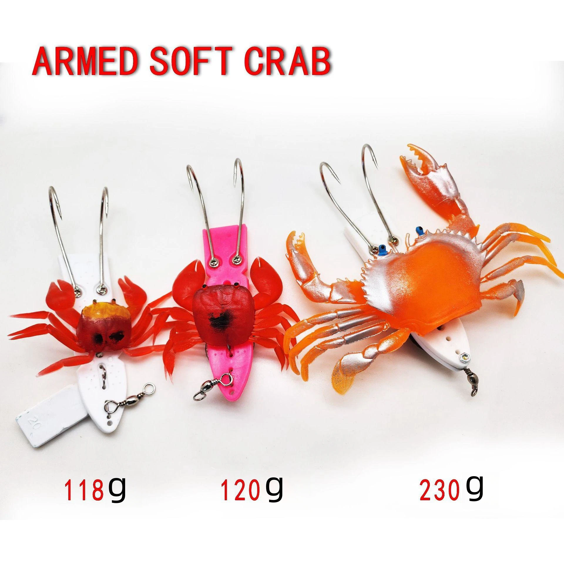 crab fishing lures Kicker CrabZ king crab Blue Crab Rattle Belly Glow