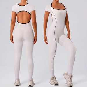 Women's Summer Booty Lifting Yoga Jumpsuit Naked Feel Quick-Dry Workout Bodysuit Women Gym Fitness Clothing
