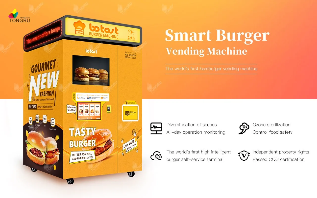 China Manufacturer Custom Smart Burger Machine Heated Hot Food