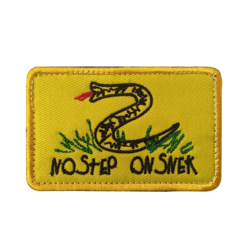8*5cm Yellow Black NO STEP ON SNEK Snake Embroidery Badge Hook And Loop  Patches Backpack Decals Spot Wholesale - Buy 8*5cm Yellow Black NO STEP ON  SNEK Snake Embroidery Badge Hook And