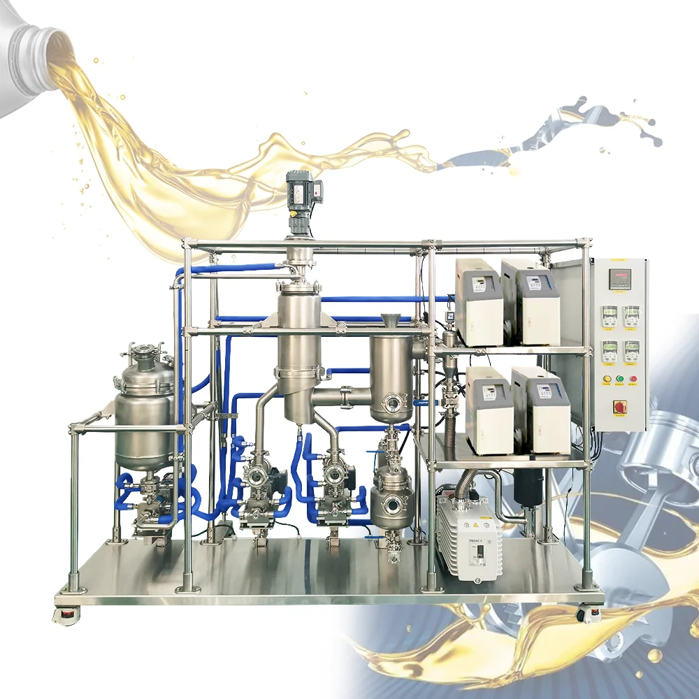 8" 12" Essential Oil Extraction Wiped Film Still Molecular Distillation Fish Oil Purification Distillation Machine