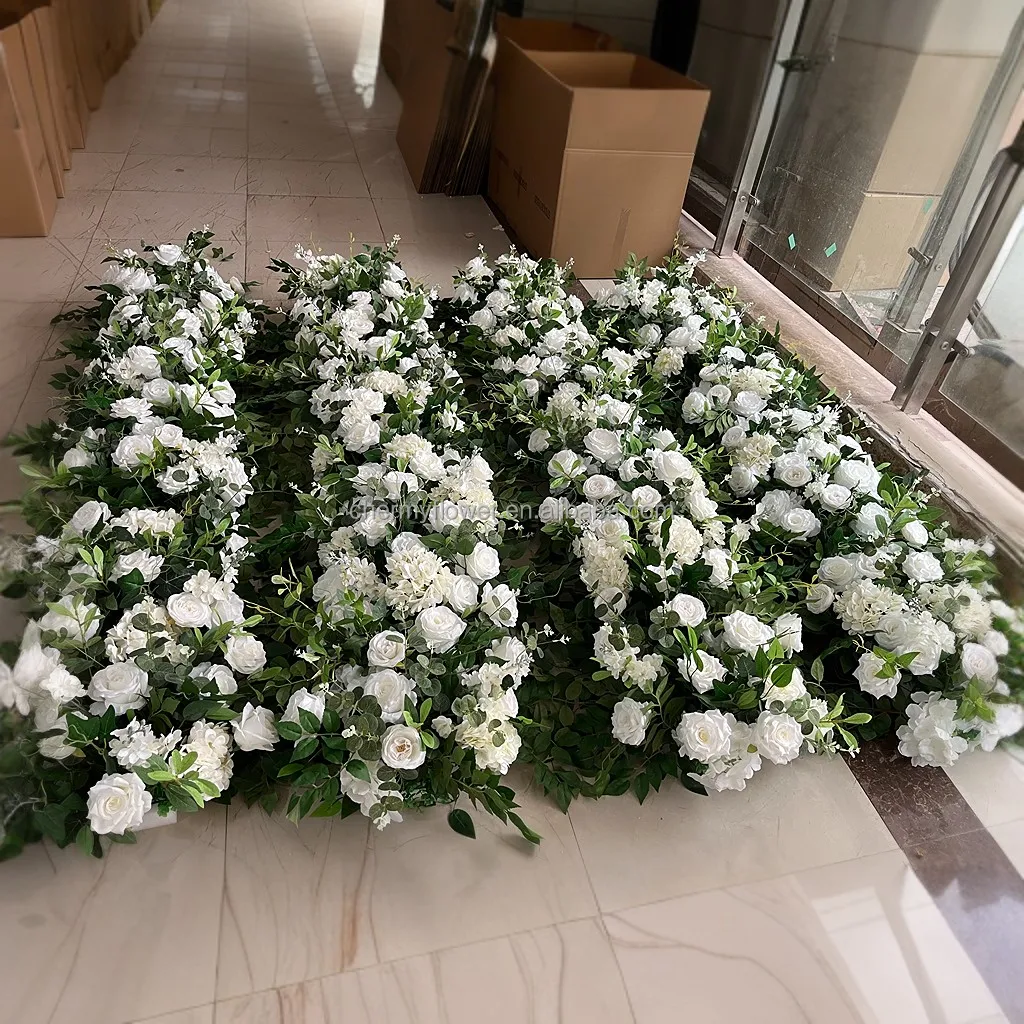 6.5ft Wedding Romantic Flower Arrangement Greenery Rose Flower Runner