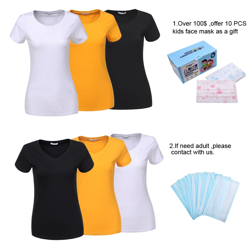 Women Short Sleeve Plain T-shirts 