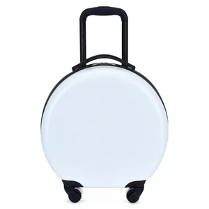 Cute Round Travel Luggage for Students ABS 20 Inch Mother and Daughter PC Zipper Suitcase