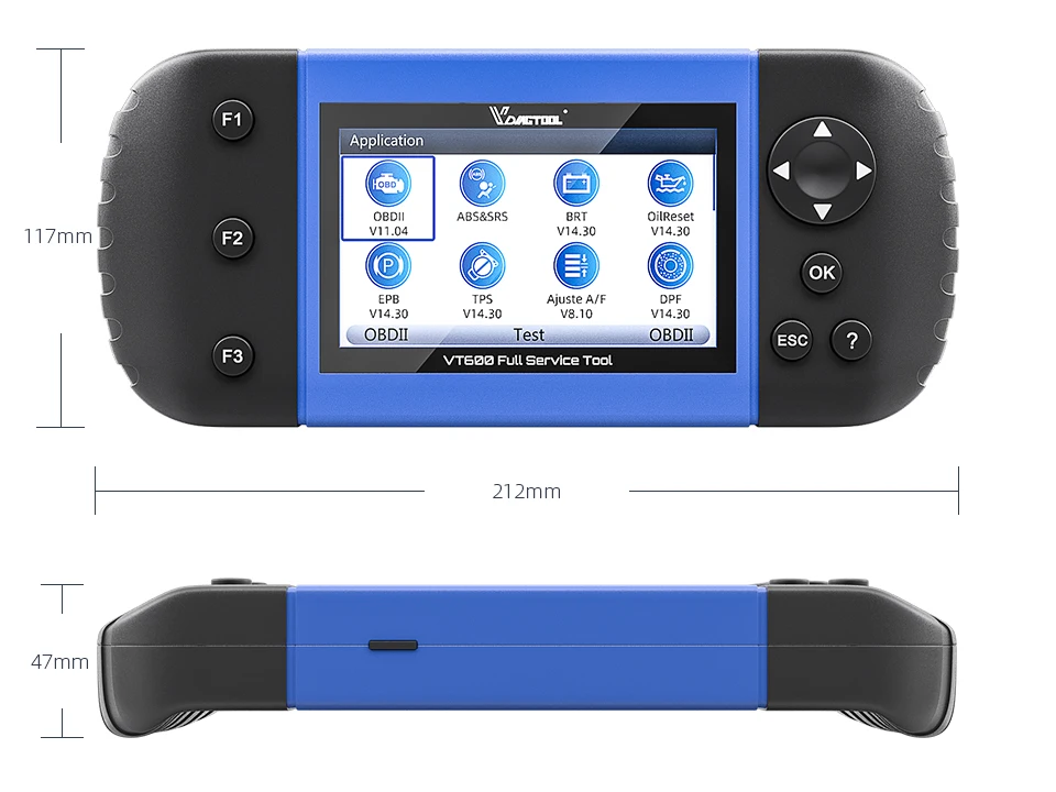 VDIAGTOOL VT600 OBD2 Scanner: Multi-Language Engine, ABS, SRS, EPB