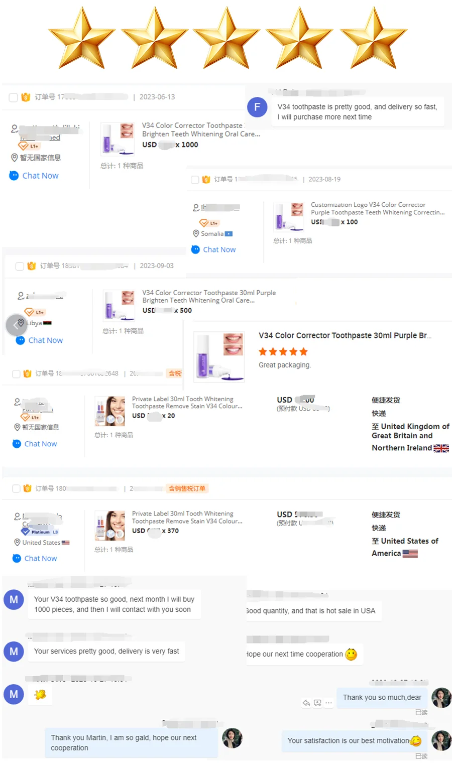 V34 Color Corrector Toothpaste Tooth Whitening Home Use Purple