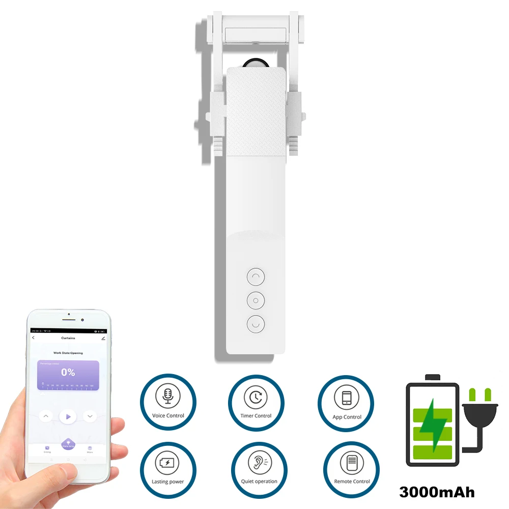 Tuya WiFi Smart Curtain Driver Robot For Roman I Type U Type Curtains Track Alexa Google Home Control Blind Motors