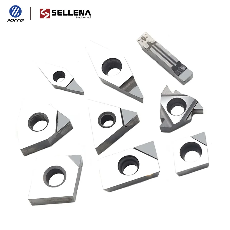 CNC Diamond PCD CBN Tipped Turning Tool VCGT Inserts VCGT110304 VCGT160404 Lathe Turning Tips OEM Customized 10pcs ZORRO/SELLENA