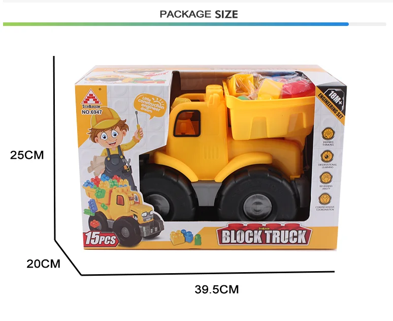 Intelligent Children DIY Toys Educational Building Blocks Truck Engineering Plastic Building Blocks Toys For Kids