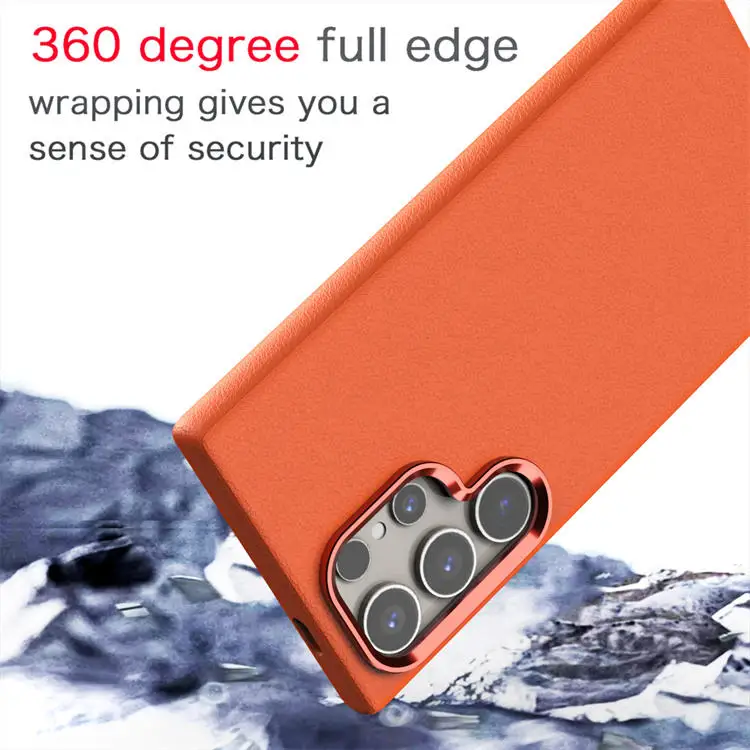 product laudtec luxury anti drop full protective cell phone cover for samsung s24 ultra pu leather magnetic mobile cover protector-6