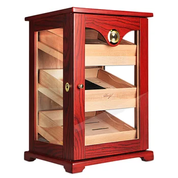 Good quality glass door cedar wood cigar humidors box cabinet cigar cases humidor