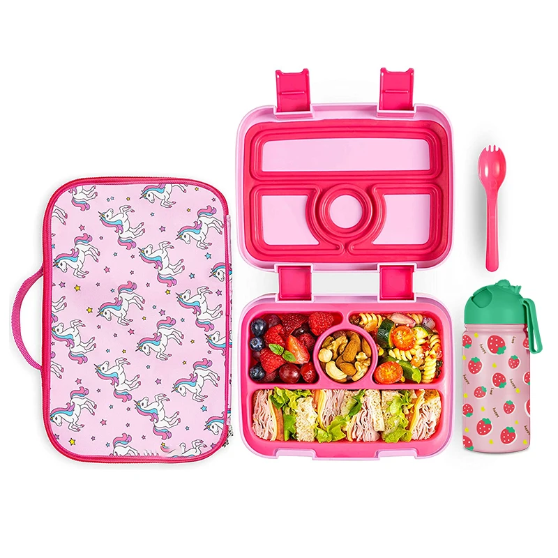 New Design Cute Kids Bento Lunch Box With Water Bottle And Lunch Bag